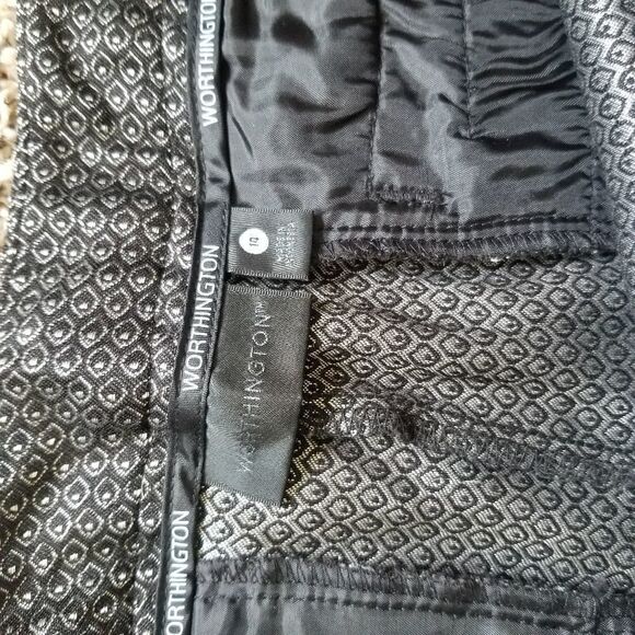 Worthington Silver and Black Print Ankle Pants 14 - Picture 5 of 7